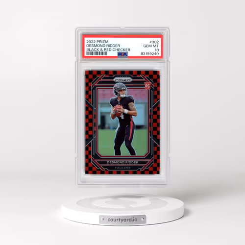 2022 Panini Prizm #302 Desmond Ridder - Black & Red Checker (PSA 10 GEM MINT)