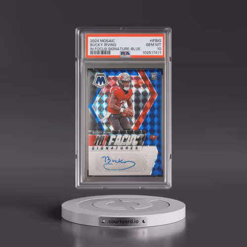 2024 Panini Mosaic in Focus Signatures #IFBIG Bucky Irving - Blue (PSA 10 GEM MINT)