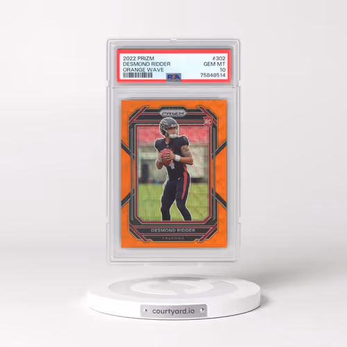 2022 Panini Prizm #302 Desmond Ridder - Orange Wave (PSA 10 GEM MINT)