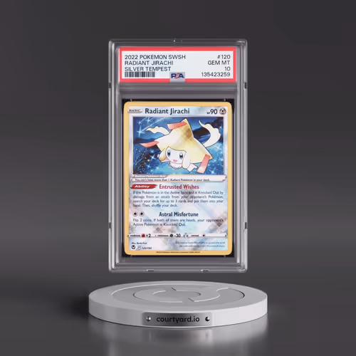 2022 Pokémon Sword & Shield Silver Tempest #120 Radiant Jirachi - Holo (PSA 10 GEM MINT)
