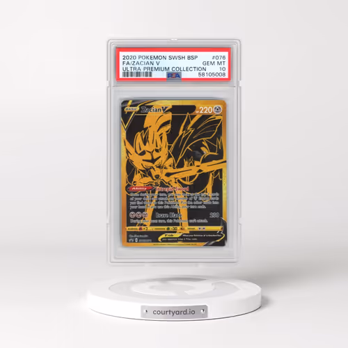 2020 Pokémon Swsh Black Star Promo #076 Zacian V - Holo Full Art Ultra Premium Collection (PSA 10 GE