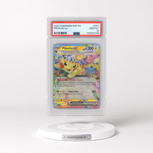 2024 Pokémon Ssp EN-Surging Sparks #057 Pikachu EX - Holo (PSA 10 GEM MINT)