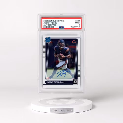 2021 Panini Donruss Optic #204 Justin Fields - Autograph (PSA 9 MINT)