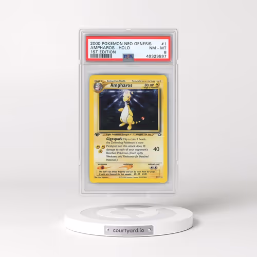 2000 Pokémon Neo Genesis #1 Ampharos - 1st Edition Holo (PSA 8 NM-MT)
