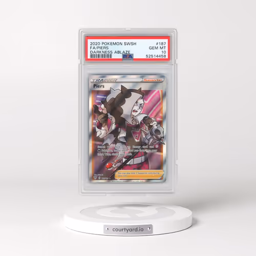 2020 Pokémon Sword & Shield Darkness Ablaze #187 Piers - Full Art (PSA 10 GEM MINT)