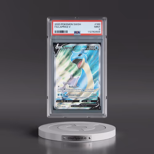 2020 Pokémon Sword & Shield #189 Lapras V - Holo Full Art (PSA 9 MINT)