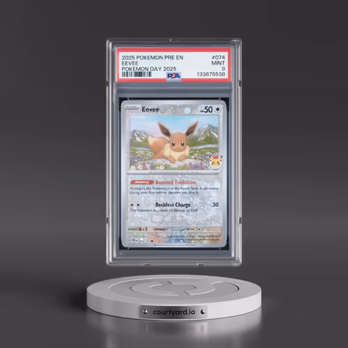 2025 Pokémon Pre EN-Prismatic Evolutions #074 Eevee - Pokemon Day 2025 (PSA 9 MINT)