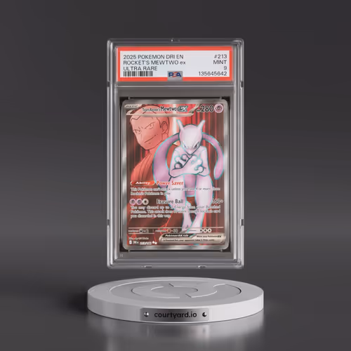 2025 Pokémon Dri EN-Destined Rivals #213 Team Rocket's Mewtwo EX - Holo Ultra Rare (PSA 9 MINT)