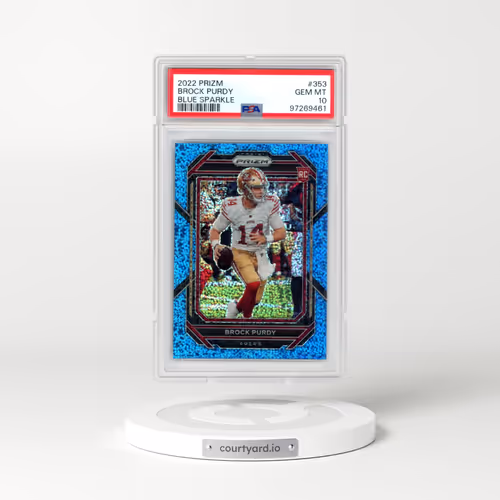 2022 Panini Prizm #353 Brock Purdy - Blue Sparkle (PSA 10 GEM MINT)