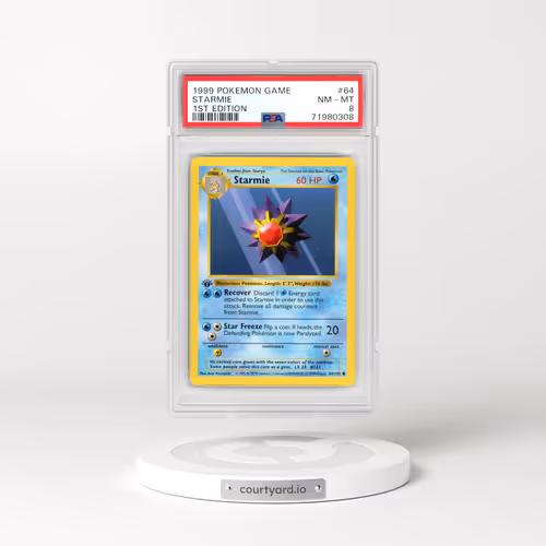 1999 Pokémon Game #64 Starmie - 1st Edition (PSA 8 NM-MT)