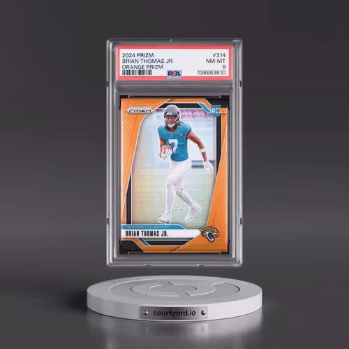 2024 Panini Prizm #314 Brian Thomas Jr. - Orange Prizm (PSA 8 NM-MT)