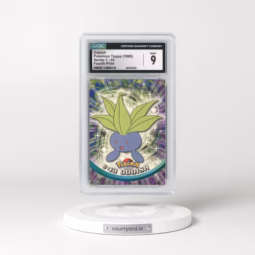 1999 Series 1 (Oval Nintendo Seal) #43 Oddish - Fourth Print (Red Logo) (CGC 9 MINT)