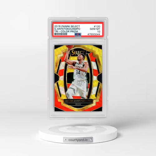 2018 Panini Select #120 Giannis Antetokounmpo - Tri-Color Prizm (PSA 10 GEM MINT)