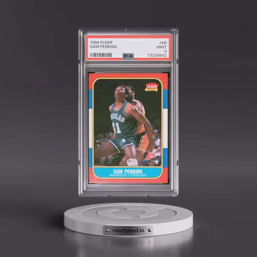 1986 Fleer #86 Sam Perkins (PSA 9 MINT)
