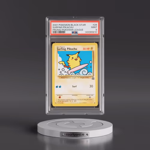 2001 Pokémon Promo Black Star #28 Surfing Pikachu - Pokemon League (PSA 9 MINT)