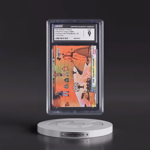 1999 Pokémon the First Movie #22 The Trainer's Failure - First Print (Blue Topps Logo) (CGC 9 MINT)