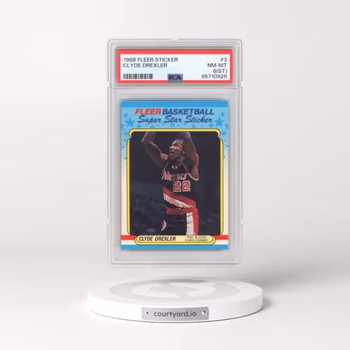 1988 Fleer Sticker #3 Clyde Drexler (PSA 8 NM-MT)