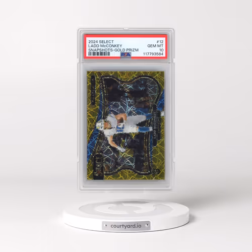 2024 Panini Select Snapshots #12 Ladd McConkey - Gold Prizm (PSA 10 GEM MINT)
