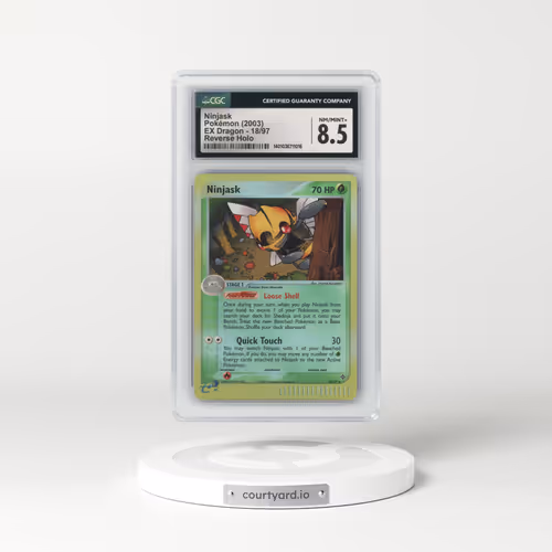 2003 EX Dragon (2003 Copyright, w/ "e" Symbol) #18/97 Ninjask - Reverse Holo (CGC 8.5 NM-MT+)