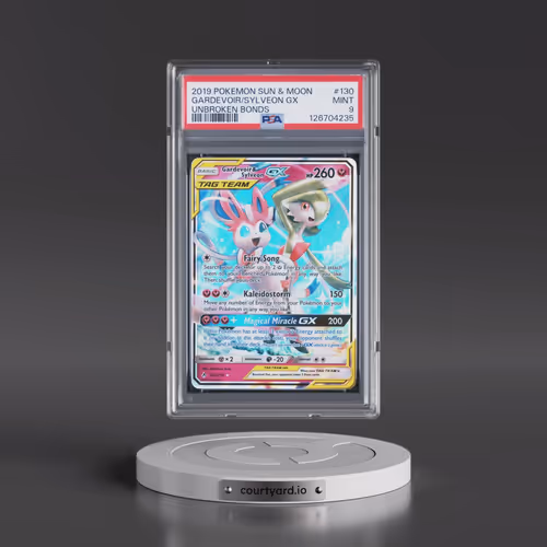 2019 Pokémon Sun & Moon Unbroken Bonds #130 Gardevoir & Sylveon GX - Holo (PSA 9 MINT)