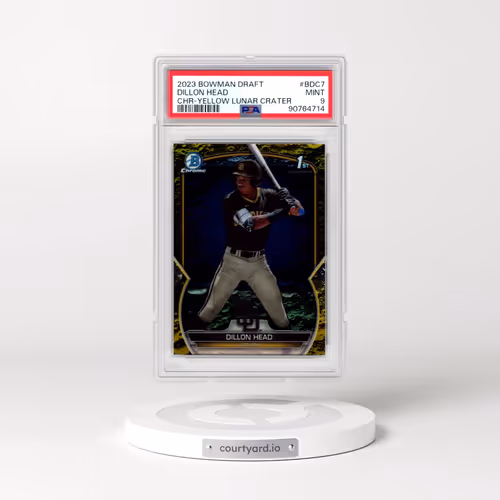 2023 Bowman Draft #BDC7 Dillon Head - Chrome-Yellow Lunar Crater Refractor (PSA 9 MINT)