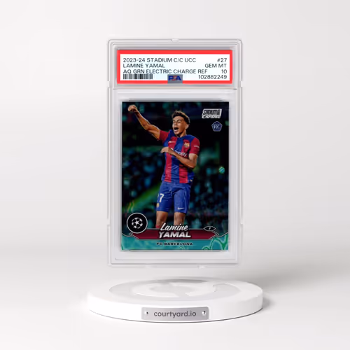 2023-24 Topps Stadium Club Chrome UEFA Club Competitions #27 Lamine Yamal - Aqua Green Electric Char