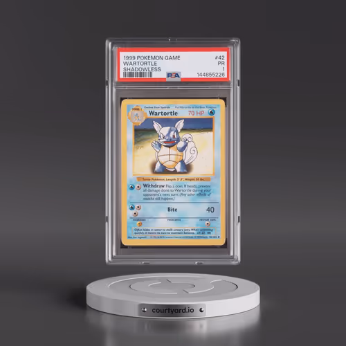 1999 Pokémon Game #42 Wartortle - Shadowless (PSA 1 PR)