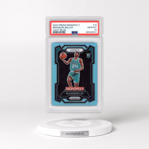 2023 Panini Prizm Monopoly #15 Brandon Miller - Light Blue (PSA 10 GEM MINT)