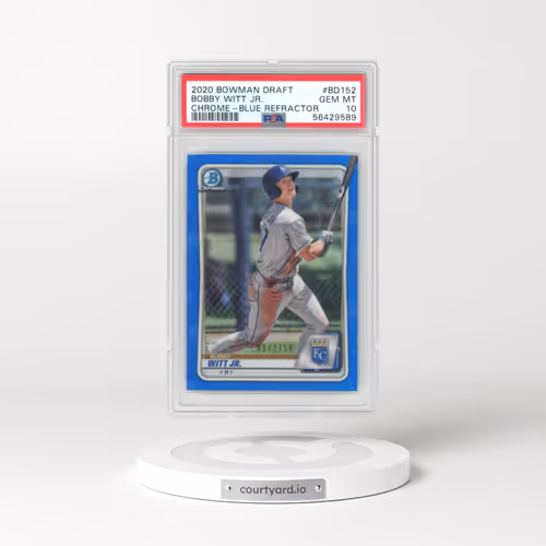 2020 Bowman Draft #BD152 Bobby Witt Jr. - Chrome-Blue Refractor (PSA 10 GEM MINT)