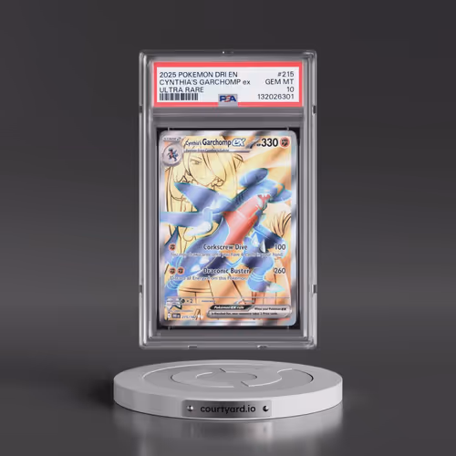 2025 Pokémon Dri EN-Destined Rivals #215 Cynthia's Garchomp EX - Holo Ultra Rare (PSA 10 GEM MINT)