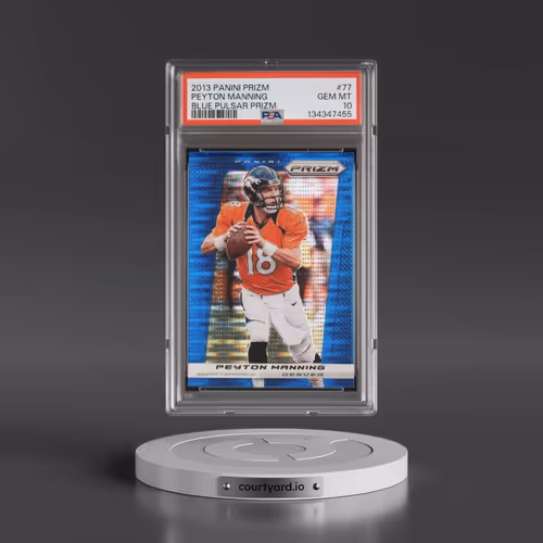 2013 Panini Prizm #77 Peyton Manning - Blue Pulsar Prizm (PSA 10 GEM MINT)