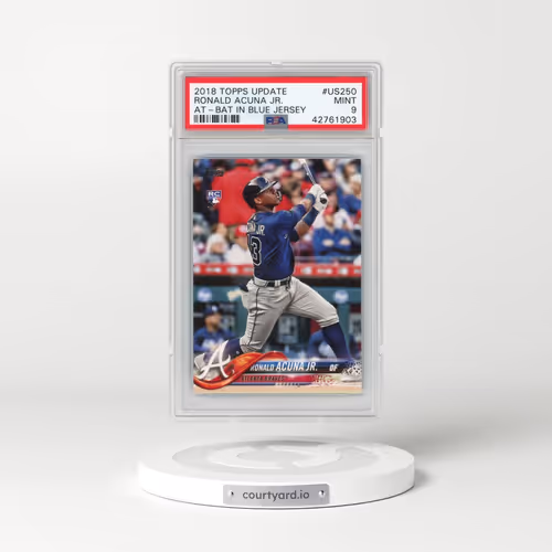 2018 Topps Update #US250 Ronald Acuna Jr. - At-Bat in Blue Jersey (PSA 9 MINT)