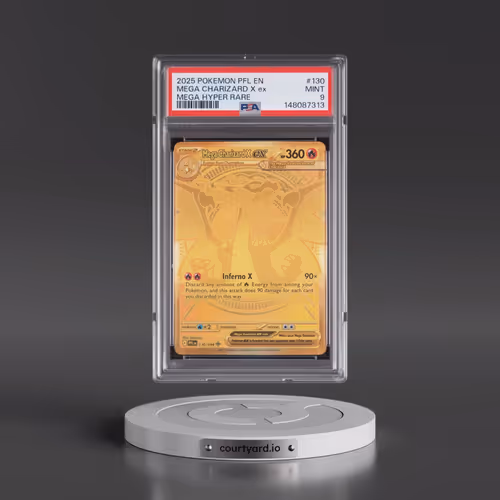 2025 Pokémon Pfl EN-Phantasmal Flames #130 Mega Charizard X EX - Holo Mega Hyper Rare (PSA 9 MINT)