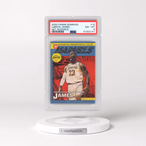2020 Panini Donruss Net Marvels #15 LeBron James (PSA 8 NM-MT)