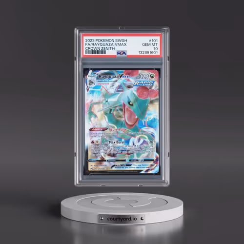 2023 Pokémon Sword and Shield Crown Zenith #101 Rayquaza Vmax - Full Art (PSA 10 GEM MINT)