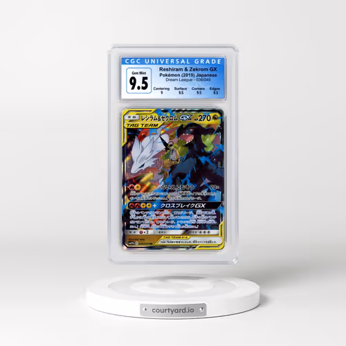 2019 Dream League #036/049 Reshiram & Zekrom GX - Holo (CGC 10 GEM MINT)