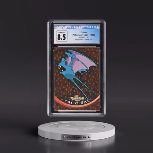 1999 Series 1 (Oval Nintendo Seal) #41 Zubat - Third Print (Black Logo) Silver Foil (Flames and Tear