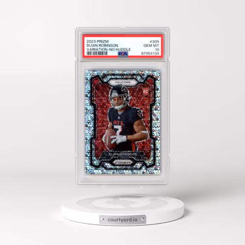 2023 Panini Prizm #305 Bijan Robinson - Variation-No Huddle (PSA 10 GEM MINT)