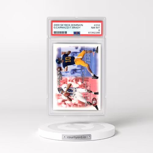 2000 Skybox Dominion #234 Giovanni Carmazzi/Tom Brady (PSA 8 NM-MT)