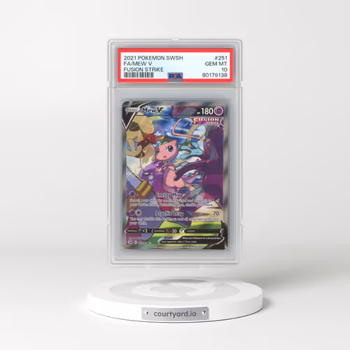 2021 Pokémon Sword & Shield Fusion Strike #251 Mew V - Holo Full Art (PSA 10 GEM MINT)