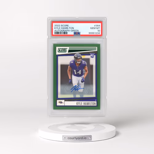 2022 Panini Score #364 Kyle Hamilton - Autograph-Green (PSA 10 GEM MINT)
