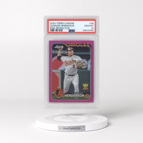 2024 Topps Chrome #36 Gunnar Henderson - Pink Refractor (PSA 10 GEM MINT)