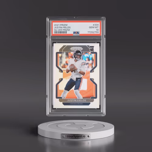 2021 Panini Prizm #334 Justin Fields - Silver Prizm (PSA 10 GEM MINT)