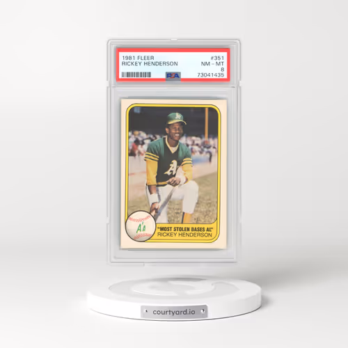 1981 Fleer #351 Rickey Henderson (PSA 8 NM-MT)