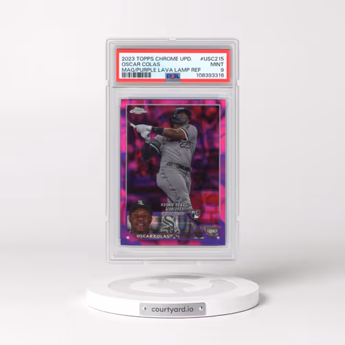 2023 Topps Chrome Update #USC215 Oscar Colas - Magenta/Purple Lava Lamp Refractor (PSA 9 MINT)