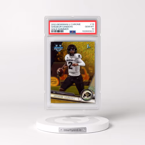 2023 Bowman University Chrome #16 Shedeur Sanders - Gold Shimmer (PSA 10 GEM MINT)