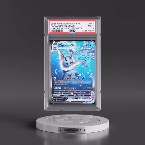 2021 Pokémon Swsh Black Star Promo #182 Vaporeon Vmax - Full Art Vaporeon Vmax Premium Collection (P