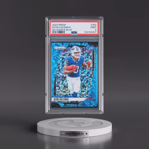 2024 Panini Prizm #362 Keon Coleman - No Huddle Blue (PSA 9 MINT)