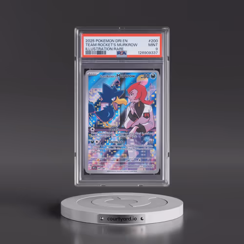 2025 Pokémon Dri EN-Destined Rivals #200 Team Rocket's Murkrow - Illustration Rare (PSA 9 MINT)