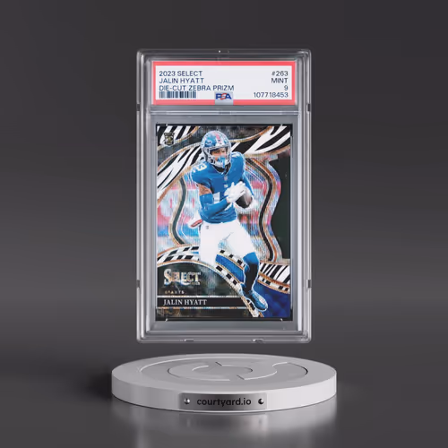2023 Panini Select #263 Jalin Hyatt - Die-Cut Zebra Prizm (PSA 9 MINT)